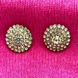 Vintage CZ and Silver Pierced Earrings